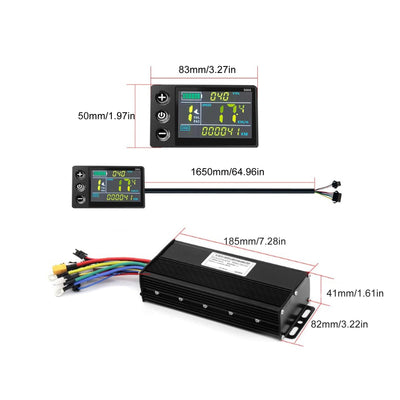 BuyWeek Elektrofahrrad Brushless Motor Controller Kit, 36V 48V 52V 1500W 2000W 40A 3 Modus Sinuswelle Controller mit S866 Farb LCD Display für E-Bike Elektroroller