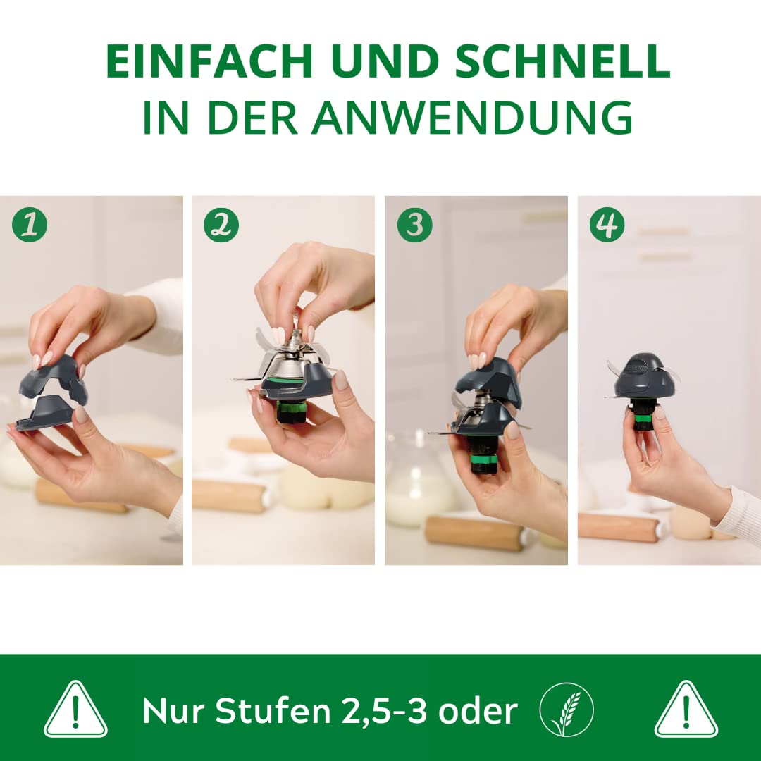 TeigPRO – passend für den Thermomix TM6, TM5, Teig Pro Messer Dreckschutz, schützt das Thermomix Messer, verringert das Eindringen von Teigresten&Schmutz. Blitzschnelles reinigen des Thermomix Messers