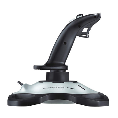 Logitech G Extreme 3D Pro Joystick, Drehknopf Rudersteuerung, 12 Programmierbare Tasten, 8-Wege Rundblickschalter, Stabiler Sockel, Schnellfeuerauslöser, USB-Anschluss, PC - Schwarz/Silber