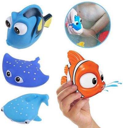 Baby Badespielzeug, Finden Dory Nemo Spritzen Spielzeug Bath Squirters Badespielzeug für Baby- und Kleinkindspielzeug Duschen und Schwimmen (6 Stück)
