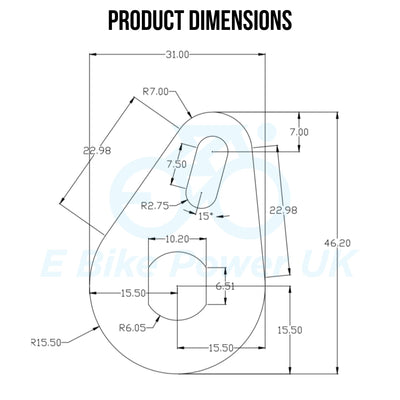 E Bike Power UK EBike Drehmomentarm Set Universal M12 Elektrofahrrad E Bike Hinterachse 6mm dick aus Edelstahl Anzug 250W 350W 500W 750W1000W 2000W Motoren