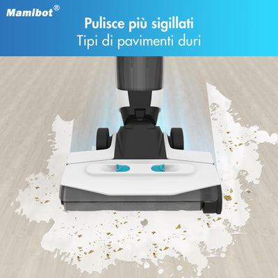 Mamibot All-in-One-Nass Trockensauger Kabellos FLOMO I Plus Multifunktions-Bodenwascher Dual-Tank-Design | Selbstreinigung LED-Display 30min Laufzeit
