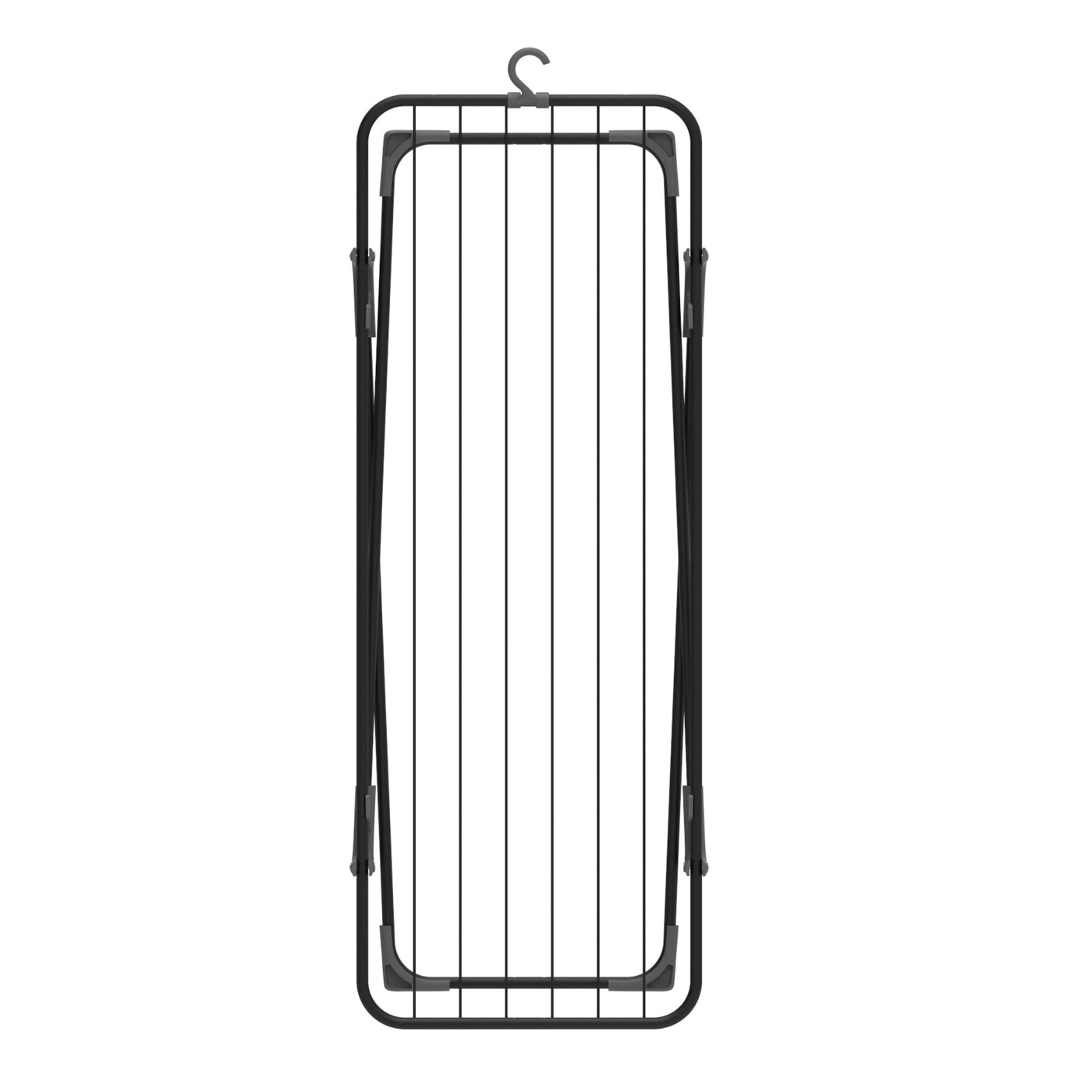 Wäscheständer Nano – verriegelt die Standbeine in zusammengeklappter Position - Haken zur Aufbewahrung - 9 m Trockenfläche - Design und Qualität von Schwedens stärkster Trockenständermarke (Schwarz)