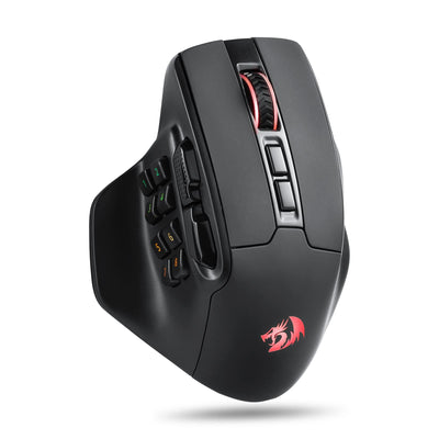Redragon M811 Pro Wireless MMO Gaming Maus, 15 Programmierbare Tasten, RGB-Maus, 10 Seitlichen Makrotasten, Software Unterstützt DIY Tastaturbelegungen & Hintergrundbeleuchtung