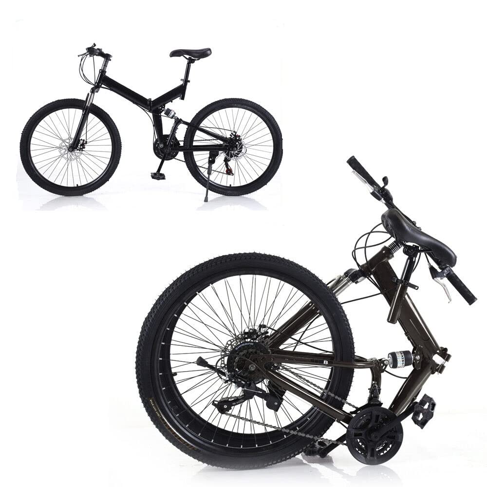 WSIKGHU Faltrad für Erwachsene 26 Zoll Mountainbike Faltrad Rennrad Faltrad 21 Gang Erwachsenenfahrrad 150 KG Offroad-Fahrrad Cityrad faltbar Fahrrad aus Kohlenstoffstahl