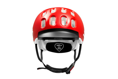 woom Kids Helm, Fahrradhelm für Kinder, mit Visier, für Jungen und Mädchen, 53–56 cm, Größe M, Verstellbar, Aufprallschutz, Rot (woom red)