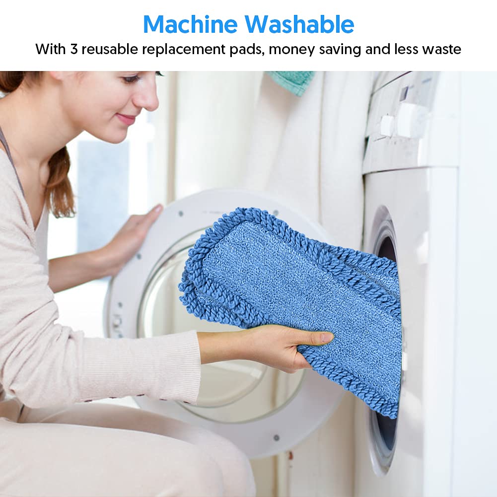 Sprühwischer Bodenwischer, FORSPEEDER Wischmopp mit Sprühfunktion mit 410ml Wassertank Trocken-Nassmopp Sprühwischer Bodenwischer mit 3 Waschbaren Mikrofaser Pads Wischer Boden Spray Mop