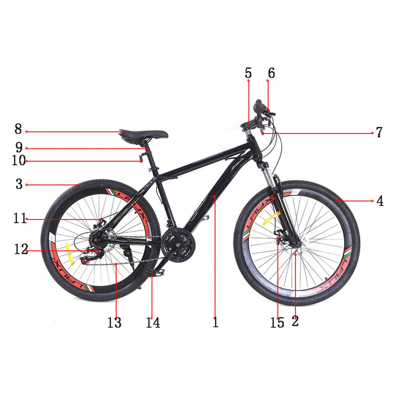MTB Mountain-Bike 26 Zoll 21-Gang Fahrräder Aluminium Mountainbike Positionierschwungrad Schwarz für Damen Herren Mädchen Jungen