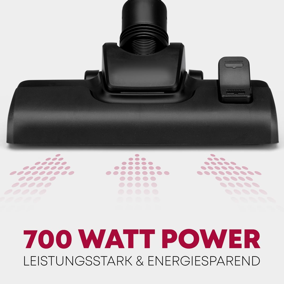 Clatronic® Staubsauger mit Beutel | Bodenstaubsauger mit energiesparenden 700 Watt | Staubsauger mit 5-Fach Mikrofiltersystem | Umschaltbare Bodenbürste und Bürsten-/Fugendüse | BS 1300 N anthrazit