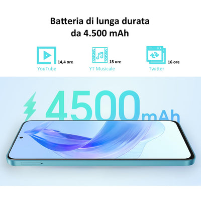 HONOR 90 Lite Smartphone 5G, 8 GB RAM und 256 GB, FullView Display von 6,7 Zoll bei 90 Hz, Dreifachkamera mit 100 MP mit 4500 mAh Akku, Dual SIM, Android 13, Cyan Lake