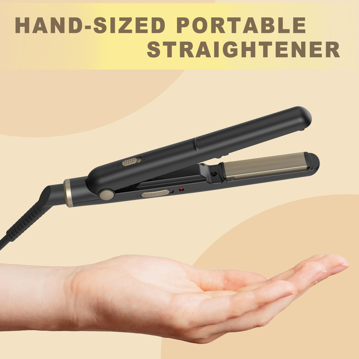 Mini Glätteisen, Glätteisen Kleines mit Keramik-Technologie | Kompakt 17cm für kurzes Haar, Bärte und Pony & Reise | Doppelspannung (100-240V)