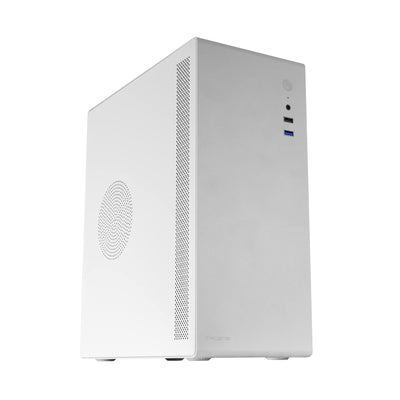Tacens ORUMX, Micro-ATX Mini-Tower Slim Gehäuse, Ultra Kompaktes, Stahlrahmen, 80mm Lüfter, Weiß