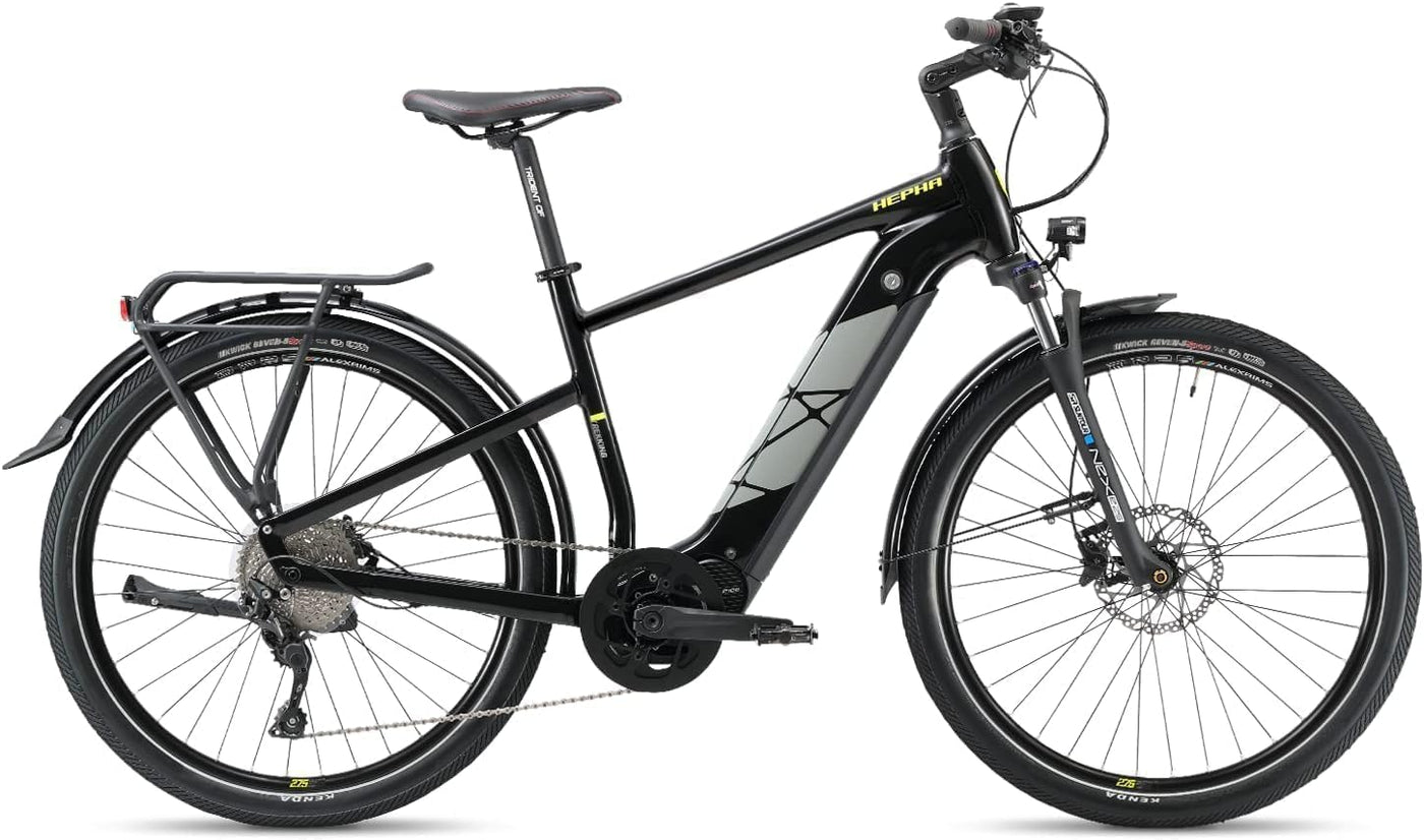 HEPHA E-Bike Trekking 7 Long Range LTD, 80Nm Mittelmotor (Upgrade AUF 100NM) Pedelec, Elektrofahrrad 708Wh Akku (bis zu 200KM), 10-Gang, APP, Unisex, 27,5 Zoll(Highstep, Schwarz, L-52cm)