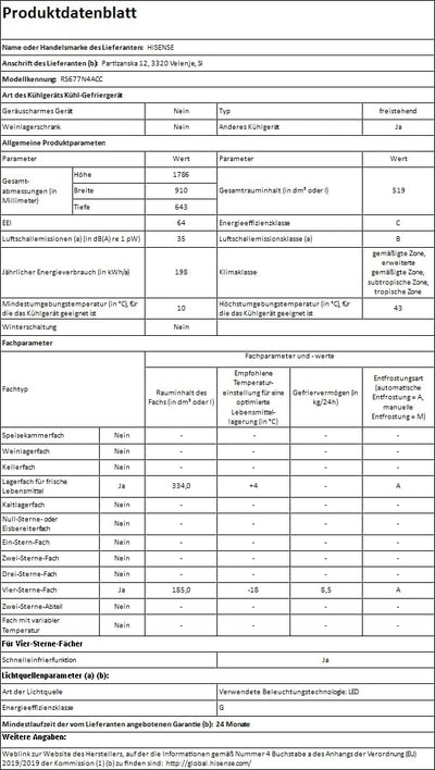 Hisense RS677N4ACC Side by Side Kühl-Gefrierkombination, 179cm, 519 Liter Gesamtkapazität, Multi Air Flow, LED Display, EEK: C, Electronic Touch Control, Inox Look