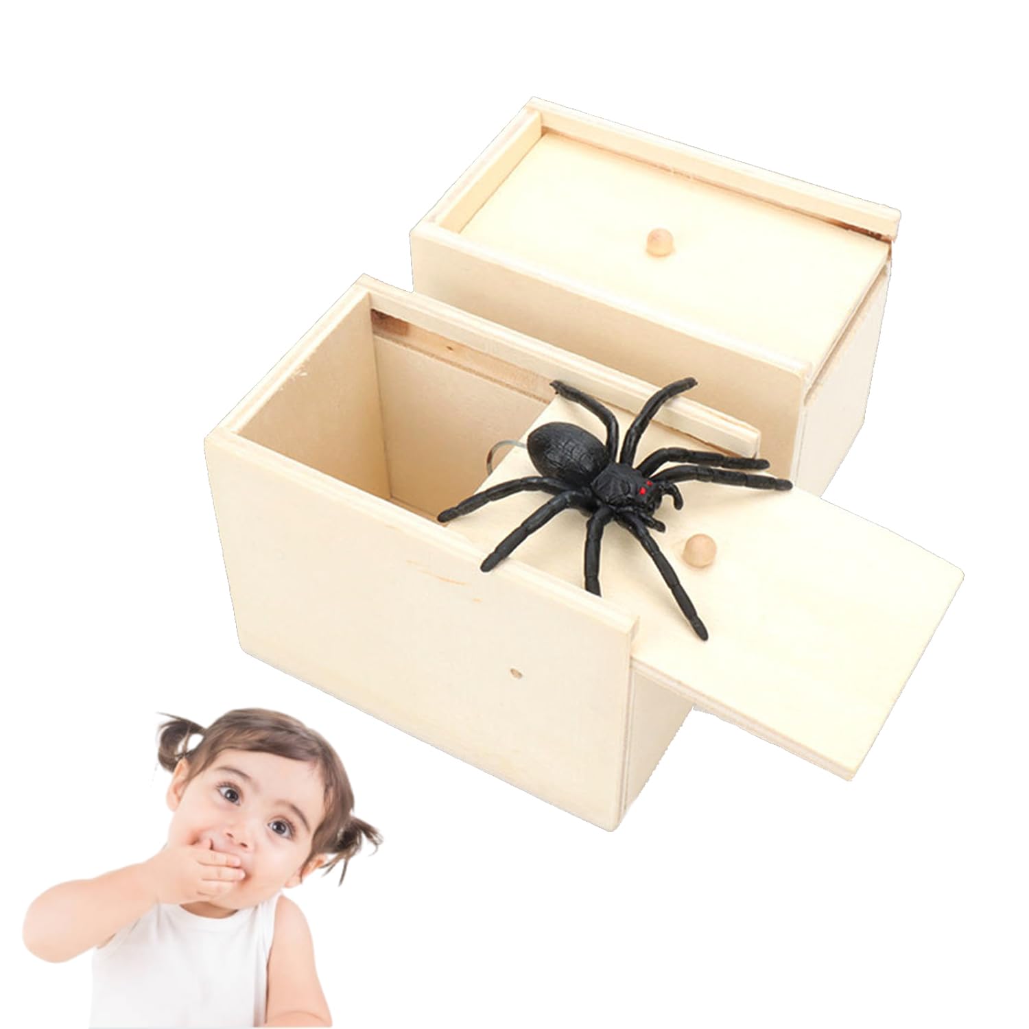spielzeug spinnen DBALL 2 Stücke Spinne In Box Überraschung Prank Box Holz Streich Spinn