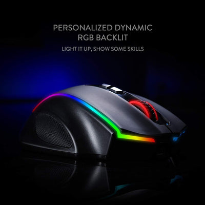 Redragon M686 Vampire Elite Kabellose Gaming Maus, 16000 DPI Kabelgebunde/Kabellose Maus mit Professionellem Sensor, 45-Stunden-Dauerleistung, Anpassbarem Makro und RGB-Hintergrundbeleuchtung