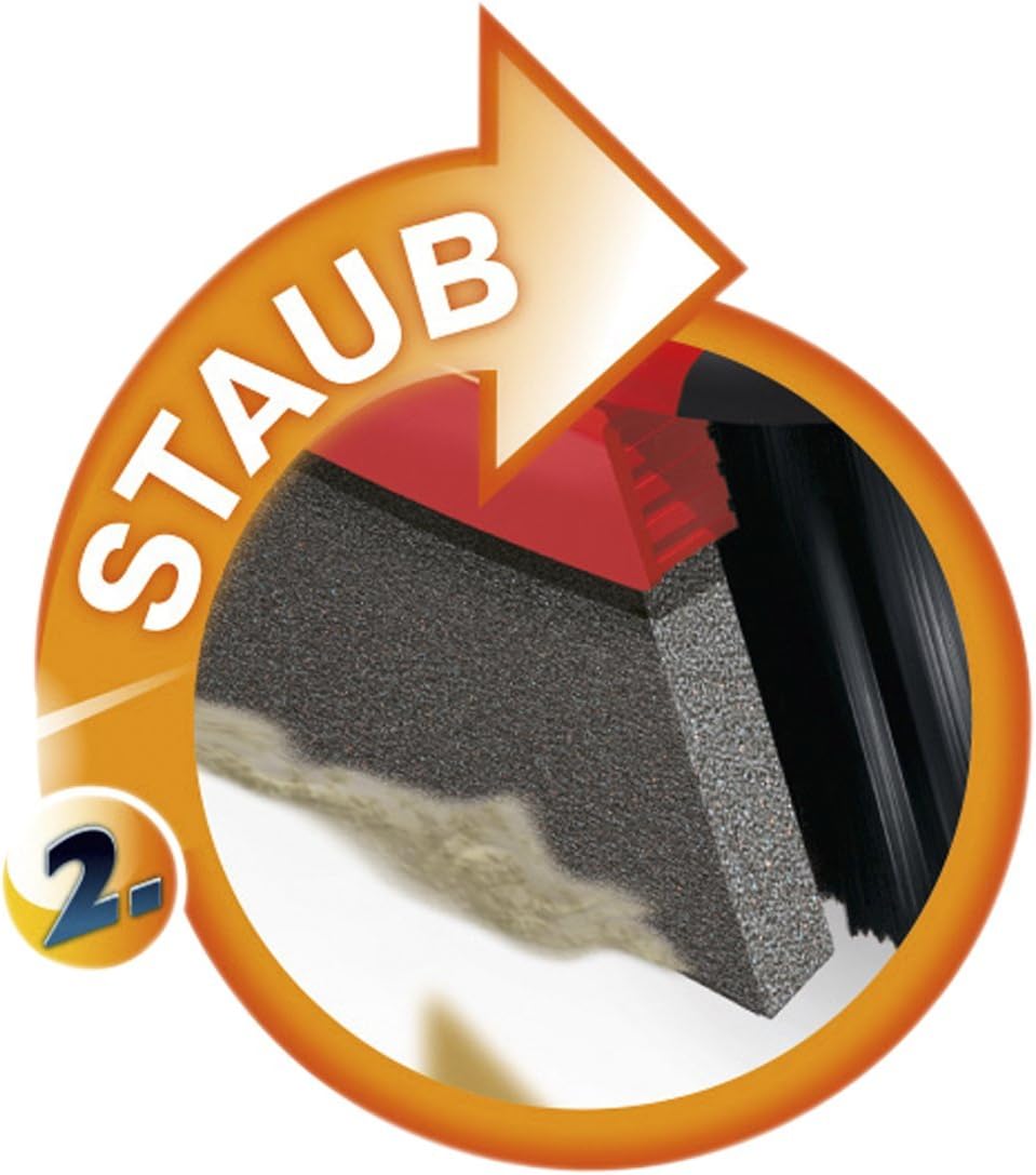 Vileda DuActiva Besen mit 3-TLG Stiel und 2in1 Kehrset, wirbelt Staub Nicht auf, Handfeger & Kehrschaufel, Besen mit Mikroschaum, Eco-Verpackung, mittel