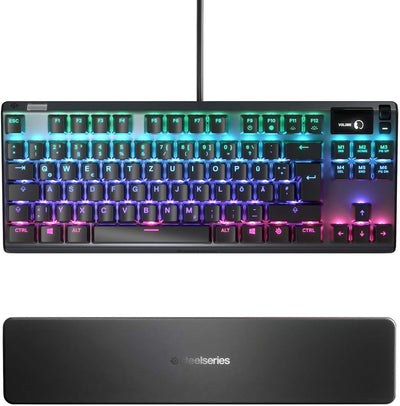 SteelSeries Apex 7 TKL - Mechanische Gaming-Tastatur – Kompakt (TKL) – OLED Smart Display – Rot Schalter – Deutsches (QWERTZ) Layout - Kompakt (TKL)