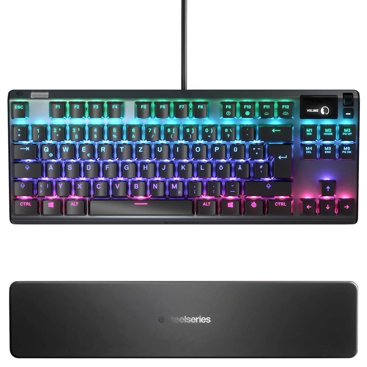 SteelSeries Apex 7 TKL - Mechanische Gaming-Tastatur – Kompakt (TKL) – OLED Smart Display – Rot Schalter – Deutsches (QWERTZ) Layout - Kompakt (TKL)