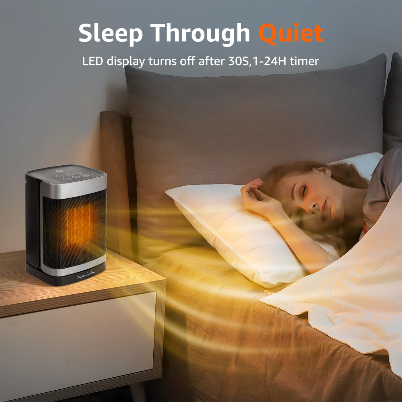 Taylor Swoden Heizlüfter Energiesparend Thermostat, 1500W PTC Keramik Heizlüfter, Klein Heizung Elektrisch mit Fernbedienung, Leise, 24-Std-Timer, 70°Oszillierend, 4 Modi Heizstrahler