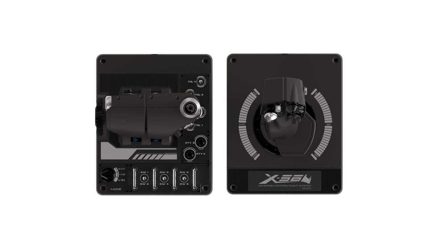 Logitech G X56 H.O.T.A.S. Schubregler & Stick-Controller für Weltraum-Simulationen, 6 Freiheitsgrade, 4 Federoptionen, +189 Programmierbare Befehle, RGB-Beleuchtung, 2x USB-Anschluss, PC - Schwarz