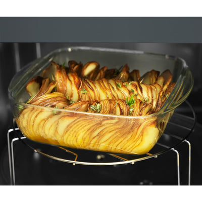 AEG MFB252DB Freistehende Mikrowelle mit Grillfunktion - 25L, 900W, 7 Leistungsstufen, Invertertechnologie, Auftau-Funktion, LED-Beleuchtung, Edelstahl-Innenraum, SteamPot, Schwarz