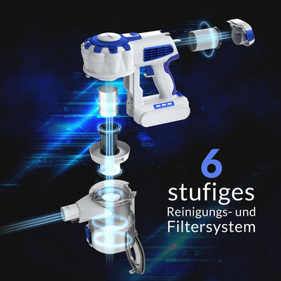 Monzana® Akku Staubsauger Kabellos Schnellladefunktion Beutellos 40min Handstaubsauger Stabstaubsauger Teppich Tierhaare Auto HEPA Filter Blau