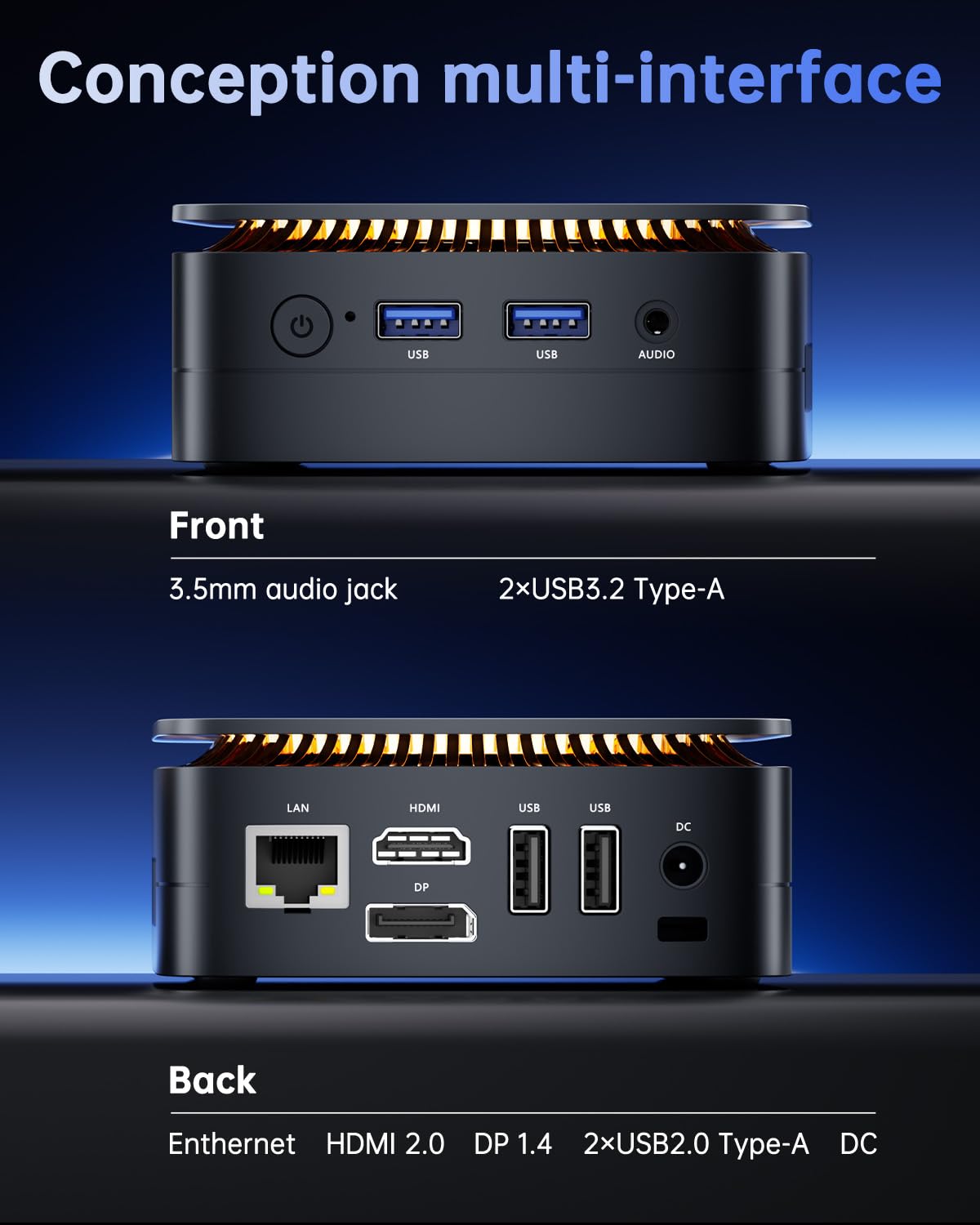 NiPoGi E1 Mini PC Ιntel Twin Lake N150(Aufgerüstet N100) Unterstützt W-11 Pro 16 GB RAM 1TB M.2 SSD, Mini-Desktop-Computer 4K@60HZ UHD Dual Display HDMI+DP 1.4/Dual Bande WiFi/BT4.2/RJ45/VESA