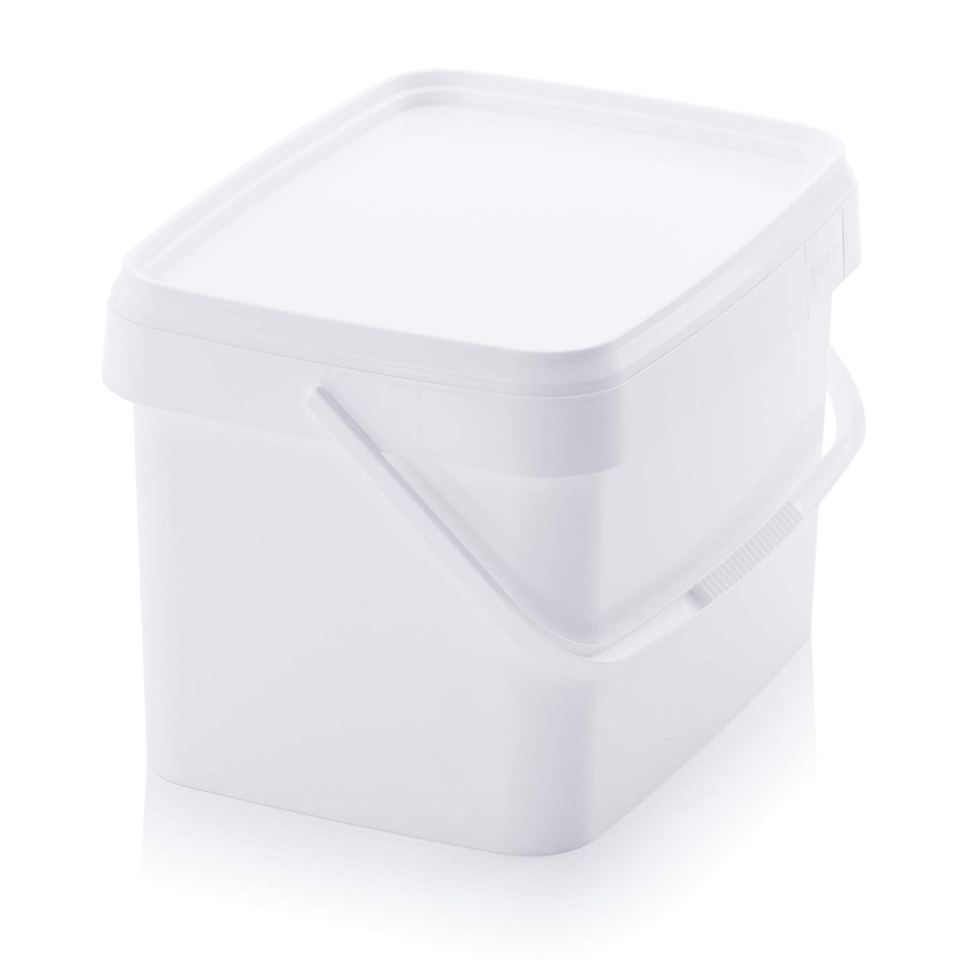 4X Eimer 20l rechteckig * 20 Liter * lebensmittelecht stapelbar Kunststoffeimer 20Liter weiß Farbe Futter Gastro Catering