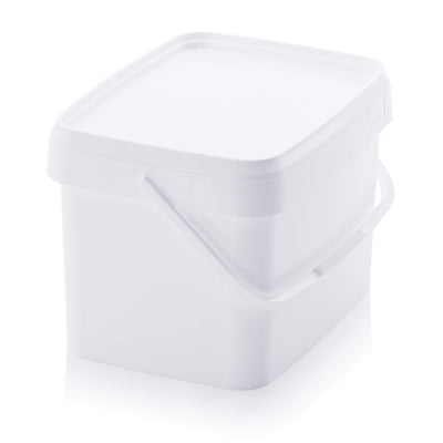 4X Eimer 20l rechteckig * 20 Liter * lebensmittelecht stapelbar Kunststoffeimer 20Liter weiß Farbe Futter Gastro Catering