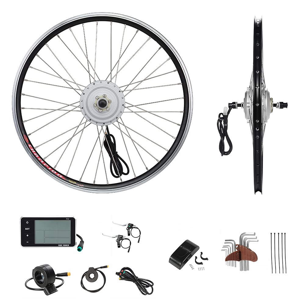 YOSE POWER E-Bike Conversion Kit Front Wheel 36V250W24'' Elektrofahrräder Umbausatz Vorderrad 24 Zoll mit LCD Display