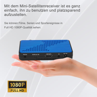 WEDETIAN Mini Sat Receiver DVB-S2 Digital Satelliten Receiver Full HD 1080p (Sat DVB-S/S2, HDTV, HDMI, USB Mediaplayer, vorinstallierte Programmliste, Sleeptimer, Nahbedienung am Gerät, Fernbedienung)