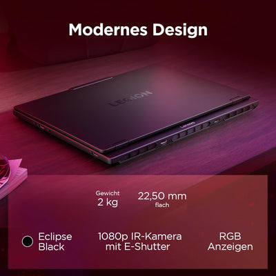 Lenovo Legion 5 Gaming AI Laptop | 15.1" WQXGA 165 Hz OLED Display | NVIDIA GeForce RTX 5060 | AMD Ryzen AI 7 350 | 16GB RAM | 1TB SSD | Win11 | QWERTZ | Eclipse Black | 3 Monate GamePass