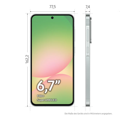 Samsung Galaxy A56 5G AI Smartphone ohne Vertrag, Simlockfreies AI Handy mit Android, 8 GB RAM, 128 GB Speicher, 50-MP-Kamera, Awesome Olive, 2,5 Jahre Herstellergarantie [Exklusiv auf Amazon]