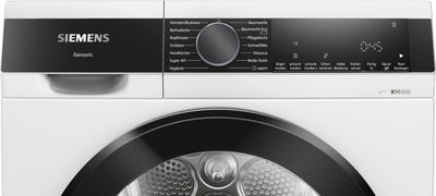 Siemens WQ33G2D40, iQ500 Wärmepumpentrockner für 1-8 kg Wäsche, Schnellprogramm für kleine Ladungen, Schonende Trocknung mit autoDry, softDry Schontrommel, Outdoor-Programm, LED-Display, Weiß