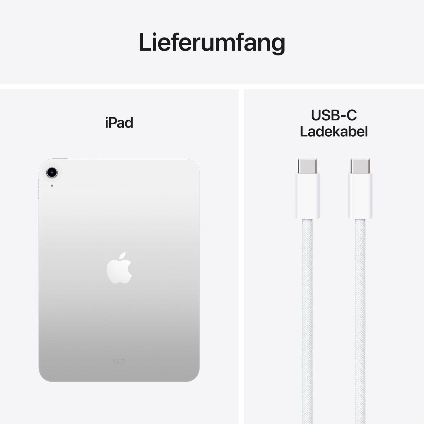 Apple iPad mit A16 Chip: 11" Liquid Retina Display, 128 GB, WLAN 6, 12 MP Front /12 MP Rückkamera, Touch ID, Batterie für den ganzen Tag – Silber