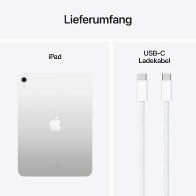 Apple iPad mit A16 Chip: 11" Liquid Retina Display, 128 GB, WLAN 6, 12 MP Front /12 MP Rückkamera, Touch ID, Batterie für den ganzen Tag – Silber