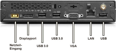 Lenovo ThinkCentre M73 Tiny Intel i7 4765T 8-Thread 3 GHz Business Office Multimedia Computer mit 3 Jahren Garantie! | 16GB | 512 GB SSD | USB 3.0 | WLAN | Windows 11 Prof. 64-Bit - 7318