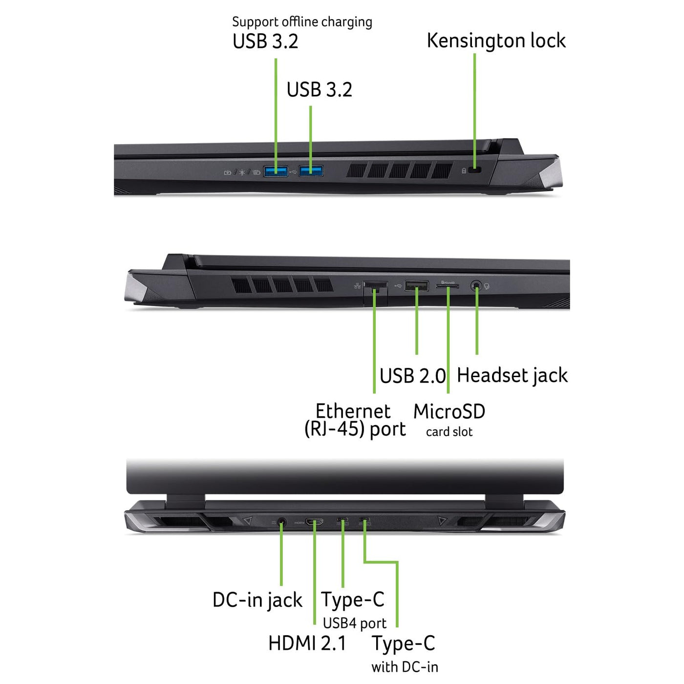acer Nitro 17 (AN17-42-R1BF) Gaming Laptop | 17" FHD IPS 165Hz Display | AMD Ryzen 5 8645HS | 16 GB RAM | 512 GB SSD | NVIDIA GeForce RTX 4050 | Windows 11 | QWERTZ Tastatur | schwarz