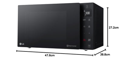 LG Electronics MH6535NBS Mikrowelle mit Grill | Smart Inverter Technologie | 1000 W | 25 L | 32 Automatikprogramme | Digitaldisplay