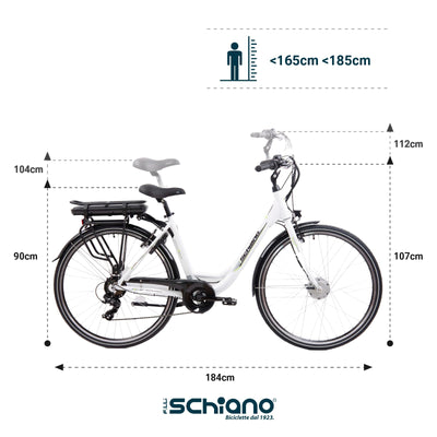 F.lli Schiano E-Moon 26 Zoll E-bike Pedelec , e bike electric Fahrrad für Herren / Damen bis 25 km/h und mit guter Reichweite , Elektrofahrräder , Damenfahrrad mit Motor Gepäckträger 36V Akku Korb