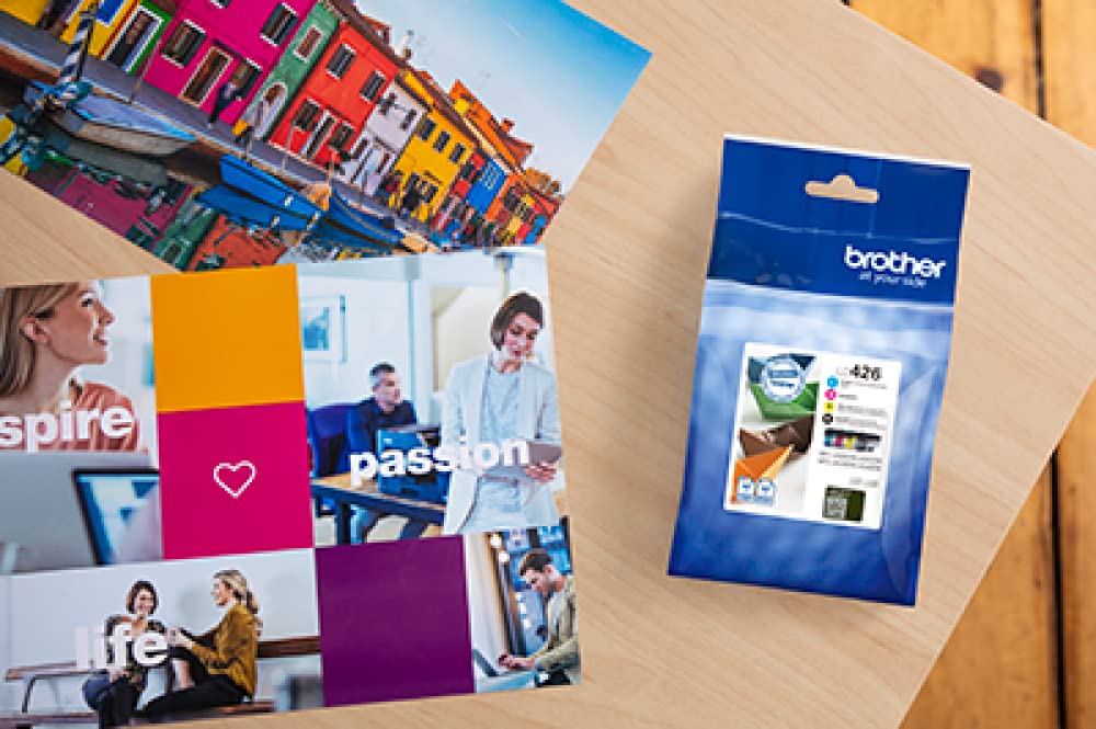 Brother LC-426BK/LC-426C/LC-426M/LC-426Y Inkjet Cartridges, Black/Cyan/Magenta/Yellow,Multi-Pack, Standard Yield, Includes 4 x Inkjet Cartridges, Brother Genuine Supplies