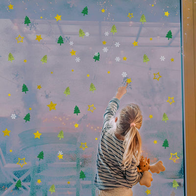 280+ Weihnachtssticker, Glitzer Weihnachtsaufkleber, Tannenbaum Sterne Schneeflocken Sticker, Selbstklebend Weihnachtsdeko für Karten, Geschenke, Adventskalender, Weihnachten Basteln （10 Bogen）