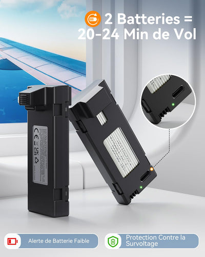 FERIETELF T29 Drohne mit Kamera 1080P HD – Faltbar Mini Drohne für Kinder & Erwachsene | WiFi FPV, 2x 1200mAh Akkus, Quadrocopter für Anfänger, Drone Kinderspielzeug Geschenk