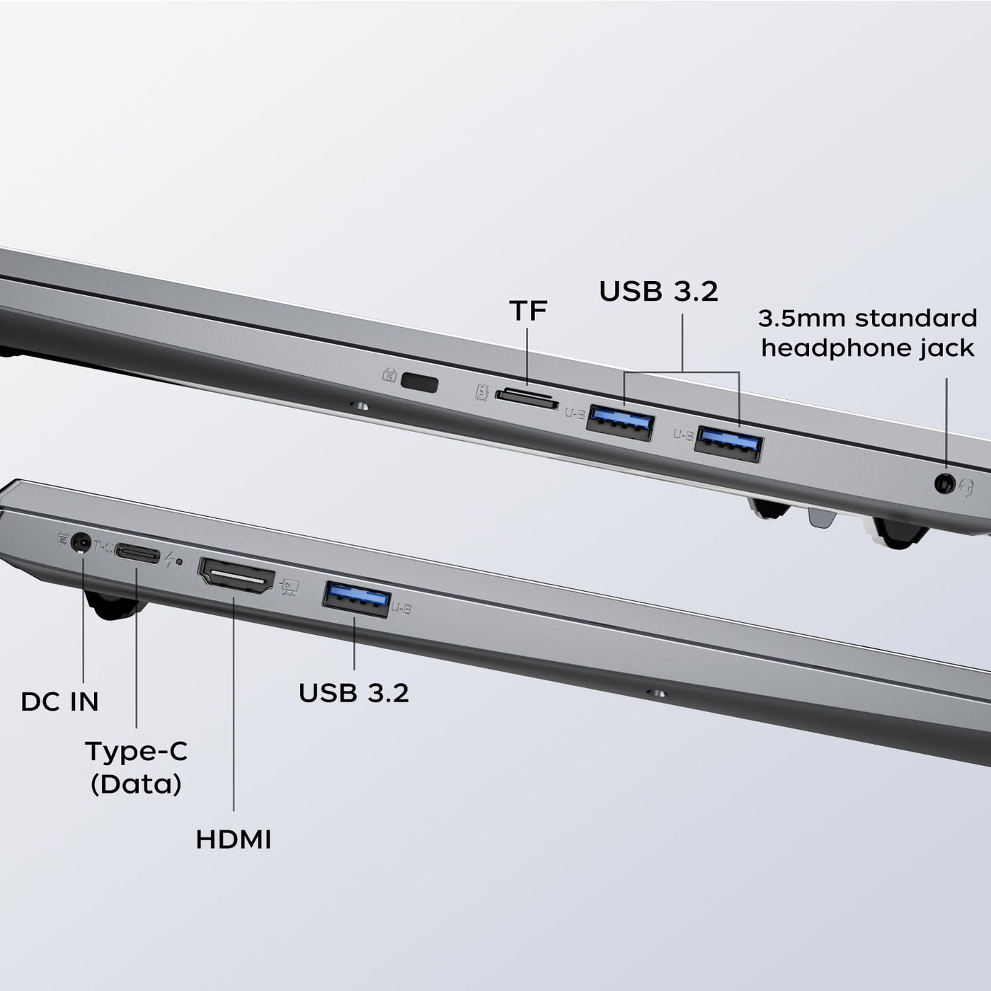 Tivique 18,5 Zoll Laptop,Twin Lake N150 (bis zu 3,6 GHz),8000mAh,16 GB DDR4 512 GB SSD bis zu 2 TB, 1920 x 1080 IPS Full HD Laptop, BT5.0, HDMI, Typ-C, 180° Öffnen und Schließen
