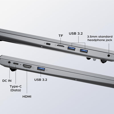 Tivique 18,5 Zoll Laptop,Twin Lake N150 (bis zu 3,6 GHz),8000mAh,16 GB DDR4 512 GB SSD bis zu 2 TB, 1920 x 1080 IPS Full HD Laptop, BT5.0, HDMI, Typ-C, 180° Öffnen und Schließen