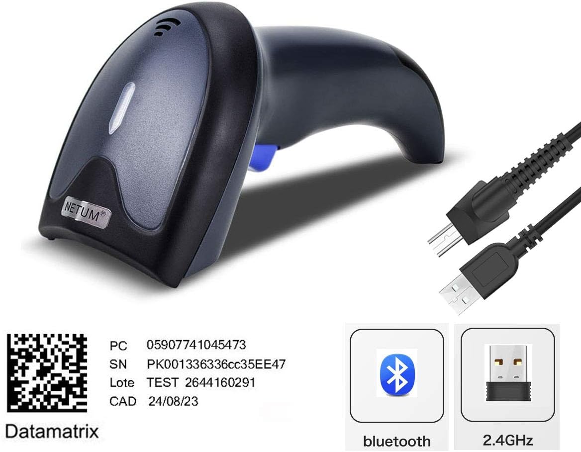 NETUM Bluetooth 2D Barcode-Scanner 3-in-1 (2,4G Wireless & Bluetooth & USB verkabelt) Barcodeleser Scan QR PDF417 DataMatrix Maxicode für Handy Android iOS PC Computer W8-X