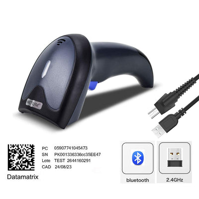 NETUM Bluetooth 2D Barcode-Scanner 3-in-1 (2,4G Wireless & Bluetooth & USB verkabelt) Barcodeleser Scan QR PDF417 DataMatrix Maxicode für Handy Android iOS PC Computer W8-X