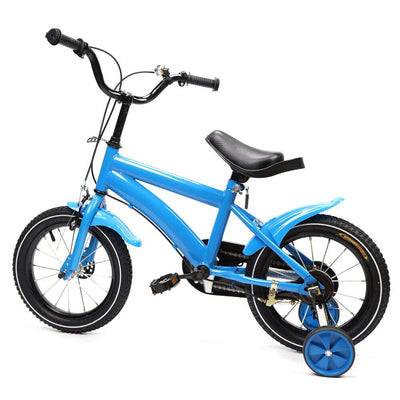 Kinderfahrrad Jungen Jungenfahrrad MäDchenfahrrad Kinder Kinderrad Fahrrad Rad Bike Herrenfahrrad Damenfahrrad Unisex Hilfsrad Mit StüTzräDern Klingeln Handbremse Sicher Und Schnell 14 Zoll (Blau)