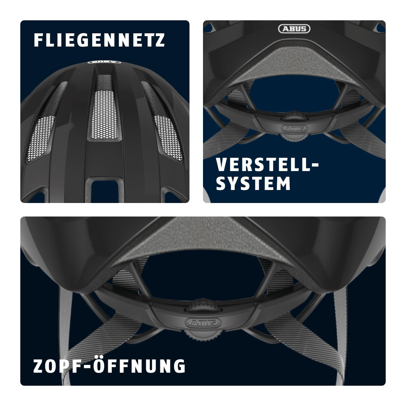 ABUS Rennradhelm Macator - sportiver Fahrradhelm für Einsteiger - auch für Zopfträger/-innen - für Damen und Herren - Schwarz Glänzend, Größe M